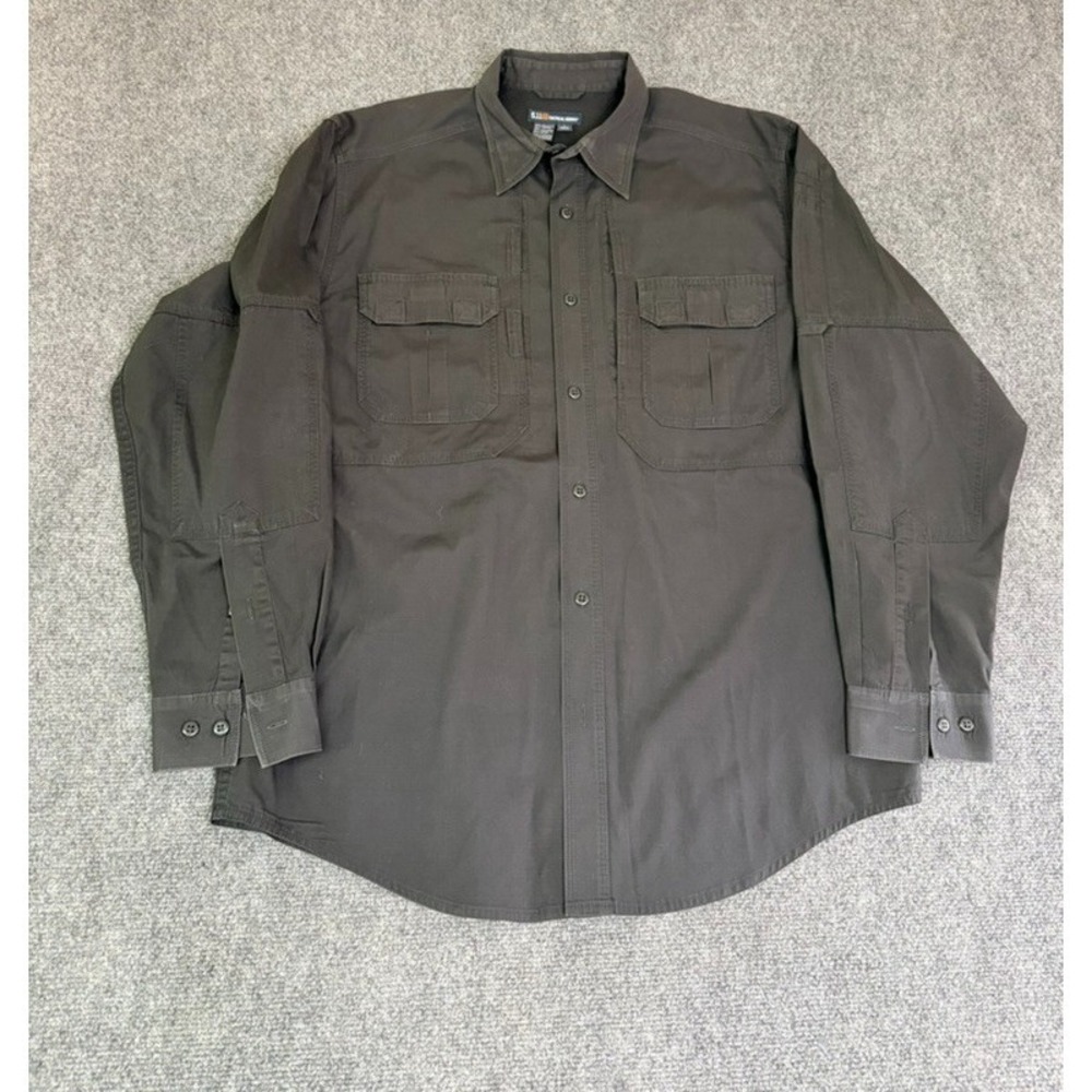 5.11 Tactical Taclite Pro Long Sleeve Shirt Mens Black Ripstop 72175 Size L Reg
